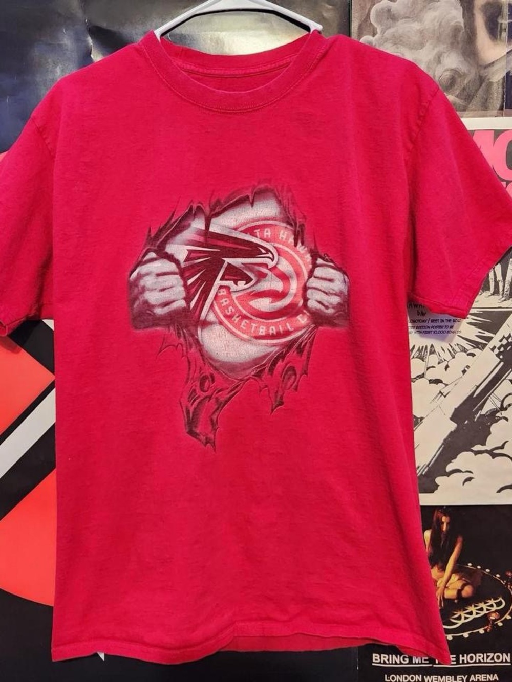 Y2k cyber grunge style atl hawks shirt